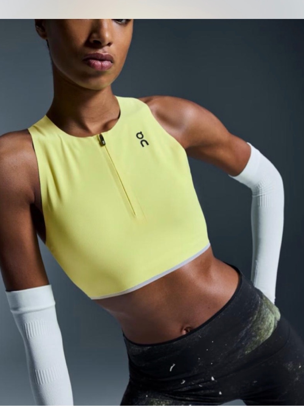 On Running Race Crop Zip Front